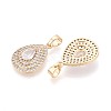 Brass Pave Clear Cubic Zirconia Pendants KK-T081-05G-2