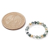 3Pcs 3 Style Natural Mixed Gemstone Round Beaded Stretch Rings Set RJEW-TA00087-3