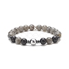 Natural Black Stone & Picasso Jasper & Labradorite & Synthetic Turquois & Non-Magnetic Synthetic Hematite Beaded Stretch Bracelets Sets for Women BJEW-JB09279-5