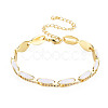 Brass Micro Pave Cubic Zirconia Link Chain Bracelet for Women BJEW-T020-05G-08-1