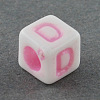Craft Style Mixed Color Chunky Letter Acrylic Cube Beads for Kids Jewelry X-MACR-R479-M-2
