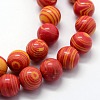 Synthetic Malachite Beads Strands G-I199-32-8mm-4