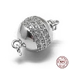 Rhodium Plated 925 Sterling Silver Box Clasps STER-L057-008C-5