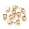 Ion Plating(IP) 304 Stainless Steel Pendant Cabochon Settings STAS-I162-01A-G-1