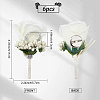 Cloth Rose Flower Boutonniere Brooch with Rhinestone LS-AJEW-WH0258-294C-1