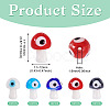 50Pcs 5 Colors Handmade Evil Eye Lampwork Beads Strands LAMP-TA0001-90-4