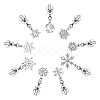 18Pcs 9 Styles Alloy Replacement Zipper Head with Snowflake Tibetan Style Alloy Pendants PALLOY-TAC0158-2