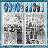 2Pcs 304 Stainless Steel DIY Nail Art Templates MRMJ-PH0003-12-3
