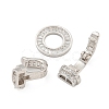 925 Sterling Silver Micro Pave Clear Cubic Zirconia Fold Over Clasps STER-U001-14P-2