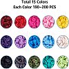 15 Colors Handmade Polymer Clay Beads CLAY-JP0001-02-6mm-2