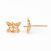 Brass Stud Earrings Findings KK-T062-116G-NF-3