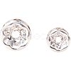 Silver Plated Brass Middle East Rhinestone Spacer Beads RB-PH0001-07S-NF-4