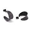 Ion Plating(IP) 304 Stainless Steel Chunky C-shape Stud Earrings EJEW-P198-12EB-2