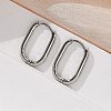 Non-Tarnish 304 Stainless Steel Oval Hoop Earrings EJEW-M218-02A-P-2