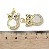 Brass Micro Pave Cubic Zirconia Pendants KK-G485-25B-G-3