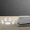 6 Sets 3 Style Mini Plastic Chairs and Table Miniature Display Decorations AJEW-OC0004-12-4