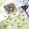 100Pcs 10 Colors Electroplate Transparent Glass Faceted Pumpkin European Dangle Charms PALLOY-TAC0232-5