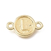 Brass Disc with Initial Links Connector Charms KK-E802-36G-L-1