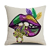 Mardi Gras Carnival Theme Linen Pillow Covers AJEW-H146-02A-1