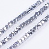 Electroplate Non-Magnetic Synthetic Hematite Beads Strands G-F562-S03-1