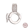 Rhodium Plated 925 Sterling Silver Micro Pave Clear Cubic Zirconia Twister Clasps STER-K176-13P-2