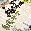 3 Pairs 3 Colors Leaf Polyester Computerized Embroidery Sew on Ornament Accessories DIY-FG0004-38-4
