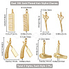 8Pcs 4 Style Brass Pendants KK-BBC0012-91-2