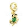 Rack Plating Brass Micro Pave Clear Cubic Zirconia European Dangel Pendants KK-Z067-30G-1
