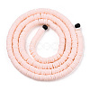 Flat Round Handmade Polymer Clay Bead Spacers CLAY-R067-4.0mm-27-3