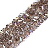 Electroplate Transparent Glass Beads Strands EGLA-Q139-01A-A06-1