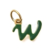 Ion Plating(IP) 304 Stainless Steel Enamel Alphabet Charms STAS-F308-02G-W-1