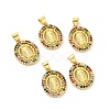 Rack Plating Eco-Friendly Brass Micro Pave Cubic Zirconia Pendants KK-F844-04G-3