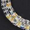 Electroplate Transparent Glass Beads Strands EGLA-B011-07A-AB06-3