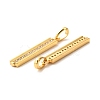 Brass Micro Pave Clear Cubic Zirconia Pendants X-ZIRC-P086-18G-2
