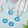 2Pcs Dyed Synthetic Turquoise Chip Beaded Pendants PALLOY-TAC0232-03-6