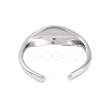 Non-Tarnish 304 Stainless Steel Open Cuff Rings for Women RJEW-C095-07P-3