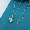 925 Sterling Silver Crown with Cross Pendant Necklace for Women NJEW-WH0002-58-1