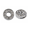 Alloy Initial Slide Charms with Grade A Rhinestones ALRI-R032-O-FF-2