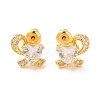 Rack Plating Brass Micro Pave Cubic Zirconia Stud Earrings EJEW-I304-06G-2