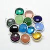 Silver Color Plated Brass Glass Links connectors GLAA-J011B-S-1
