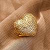 Brass Micro Pave Cubic Zirconia Adjustable Open Cuff Rings for Women RJEW-A072-02G-1