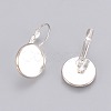 Brass Leverback Earring Findings KK-C1244-14mm-S-RS-2