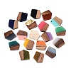 Opaque & Transparent Resin & Walnut Wood Pendants RESI-N053-35-2