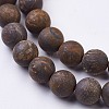 Natural Bronzite Bead Strands G-J376-32-8mm-3