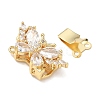 Brass Micro Pave Cubic Zirconia Butterfly Box Clasps KK-H526-12G-09-2