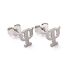 Non-Tarnish 304 Stainless Steel Greek Letter Psi Stud Earrings EJEW-G318-04P-1