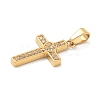 Ion Plating(IP) 304 Stainless Steel Micro Pave Cubic Zirconia Pendants STAS-Z107-08G-07-2