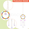 1Pc Colorful Glass Beaded Woven Net Suncatchers AJEW-CY0001-95C-6