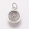 Brass Cubic Zirconia Charms KK-P134-25P-2