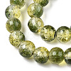 Two-Tone Crackle Baking Paint Transparent Glass Beads Strands CCG-T004-8mm-01-2